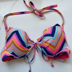 Victoria’s Secret Striped Bikini Top Size 34C